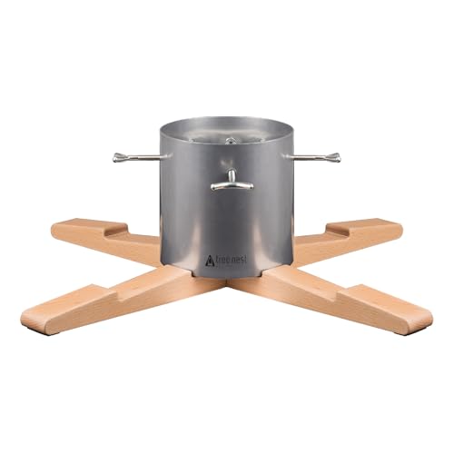 Tree Nest Weihnachtsbaumständer Christbaumständer Baumständer Weihnachtsbaum Standfuß Ständer mit Wassertank für Große Bäume - Pine Christmas Tree Stand für Bäume bis 3m, 5-13cm Stamm Silber