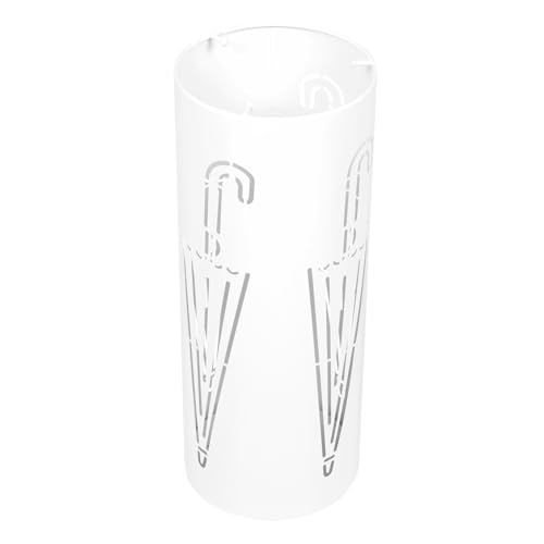 NOLITOY Schirmständer Aus Metall Für Eingangsbereich Regenschirm Lagerung Halter Mit Wasserfang-boden Organizer Für Regenschirme Und Gehstöcke Weiß