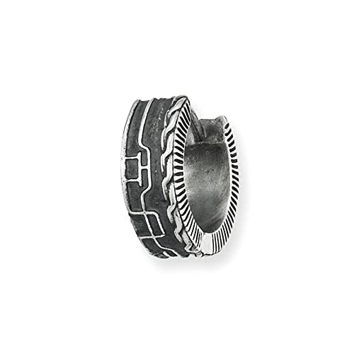 cai Herren Single-Ohrring 925/- Sterling Silber 1,3cm oxidiert ohne Stein weiß 132210507