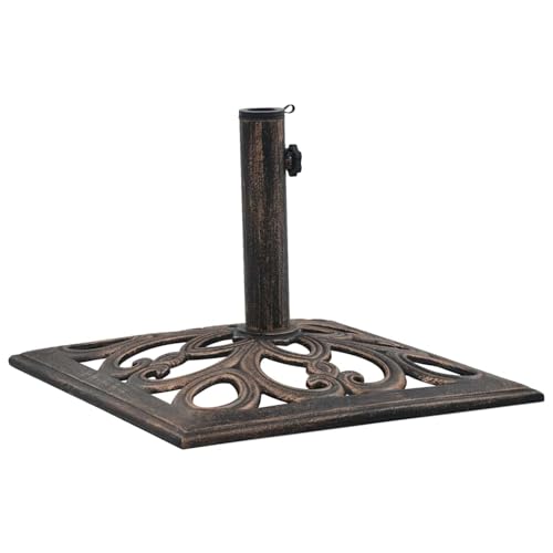 Homgoday Schirmständer Bronze 12kg 49cm Gusseisen Sonnenschirmständer Heavy Duty Metall Garten Terrasse Möbel Ständer für Regenschirm, Baldachin, Pavillon, Markise Outdoor&Garten