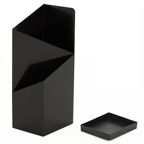 BURLOE Regenschirmbestände, Nordischer Metall Rack Mit Abnehmbarem Tropfschale Innenschreiber Bürohallen Vordertür Garage Rostproof Regenschirmständer,Schwa rz