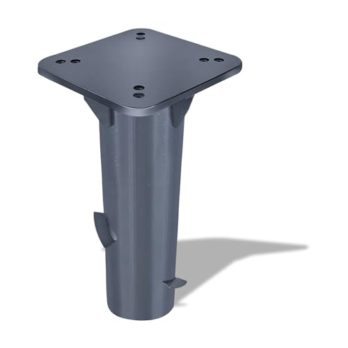 Froadp Universal Bodenhülse 16x16x38cm Sonnenschirmständer Metall Bodenplatte Sonnenschirm Bodenanker mit Deckel Verdecktes Design Erdspieße Ständer für Kurbelschirm Ampelschirm, Dunkelgrau
