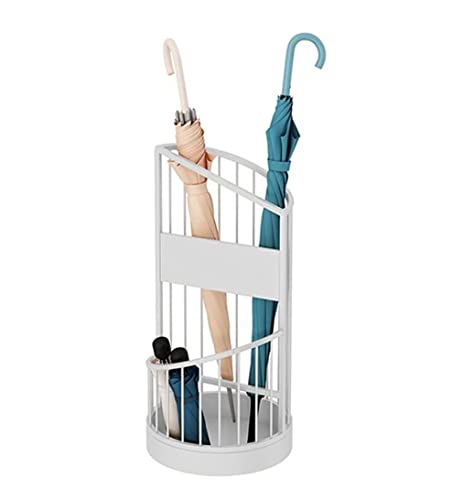 WUNMSKZR Schirmständer, Schirmhalter 2 Ebenen Metall-Schirmständer Eingangsbereich Schirmeimer Schirmaufbewahrungsregal Für Familienunternehmen Hotelbüro Schirmständer/Weiß/25 * 25 * 55 cm