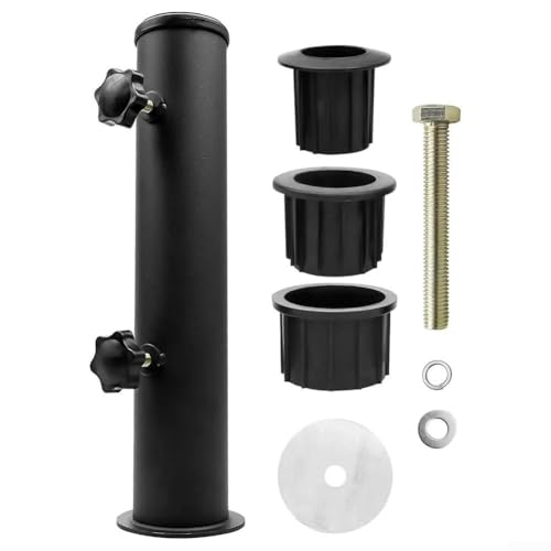 Schirmstangenhalterung Ständer Rohr-Set – Outdoor Edelstahl Sonnenschirmständer – PVC-Einsatz Rohrhülse – verstellbarer Terrassentisch Schirmständer Ersatz Hinterhof