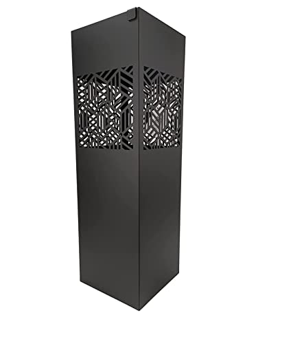 DRW DonRegaloWeb - Regenschirmständer aus Metall mit Haken für kleine Regenschirme, 15,5 x 15,5 x 49 cm, Schwarz