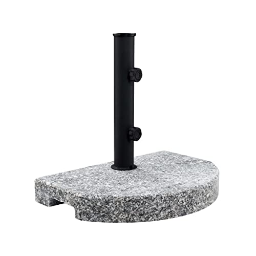 BUTLERS Sonnenschirmständer The Rock – Halbrunder, 15 Kg Schwerer Ständer mit Granitplatte für eine Maststärke bis Ø 3,8 cm