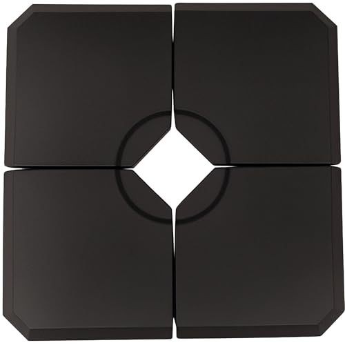 Outsunny Schirmgewicht, 4-tlg. Schirmständer, mit 80 kg Wasser oder 120 kg Sand befüllbar, HDPE, Schwarz, 100 x 100 x 9,5 cm