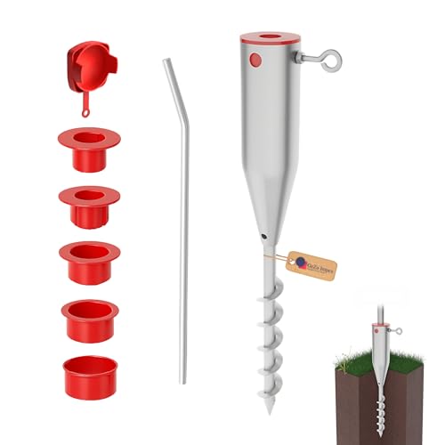 GeZu Impex Universal Einschraubbodenhülse Ø 25-62 mm Feuerverzinkt Bodenhülse Sonnenschirm Einschraubhülse Bodendübel Pfostenträger zum Einschrauben