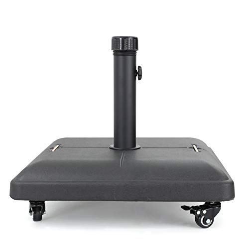 Hercules 36,3 kg schwarz Stahl Schirmständer quadratisch mit Rollen