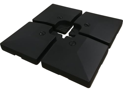 Habitat et Jardin 4 Platten zur Beschwerung für großen Ampelschirm - 4 x 3-104 kg - Schwarz