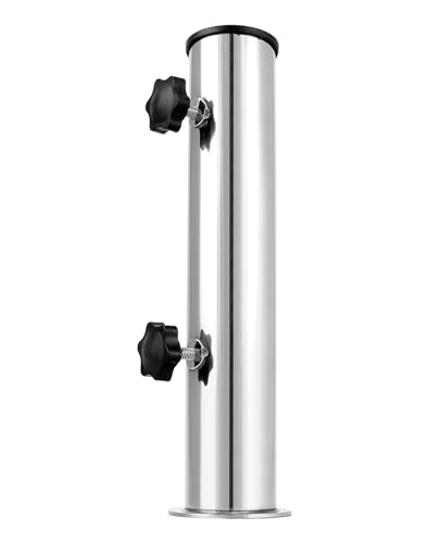 QWORK® Edelstahl Sonnenschirm Halterung, schirmbaser standrohr für Granit, sonnenschirmständer