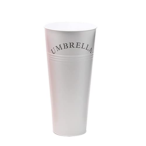 CCKUYT Schirmständer Vintage Eisen Regenschirm Eimer Freistehender runder Schirmhalter für Flur Innen Foyer Homenishings/Weiß