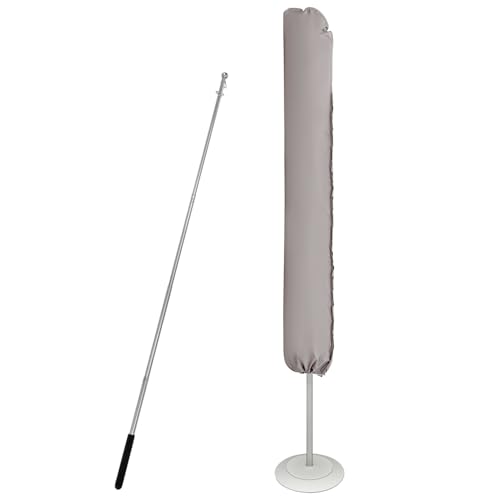 QWORK® Schutzhülle für 300 cm Sonnenschirm mit Reißverschluss & Montagestab - 175×30,5/36,5 cm, Wasserdicht, Winddicht und UV-beständig