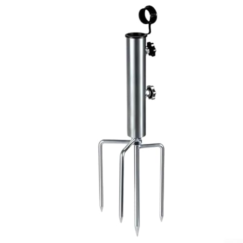 Sonnenschirmständer mit Rasenspieß für Gras, Sand und Strand im Freien - Schirmständer aus Metall, 25 cm, abnehmbare Bodenhülse, kompatibel mit Standard-Sonnenschirmen