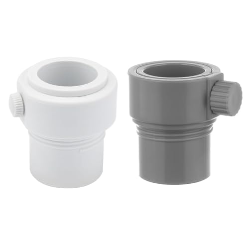 Gettimore Poolschirm-Stabilisator-A dapter für 3,8 cm und 3,4 cm runde Stangen, passt sicher auf Pooldeckhülsen mit Einzelgewinde, verhindert Wackeln und Anlehnen, aus strapazierfähigem ABS, grau oder