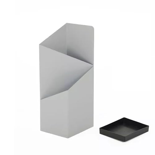 Moderner quadratischer Schirmständer, selbststützendes Metalldesign mit abnehmbarer Abtropfschale, stilvoller, minimalistischer Look für Gehstock, Heimdekoration (Farbe: Weiß)