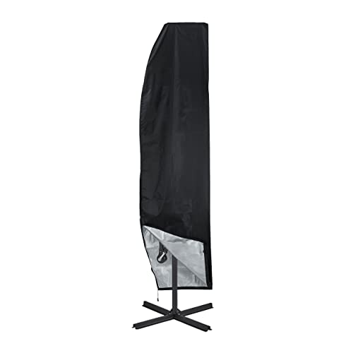 Relaxdays Sonnenschirm Schutzhülle, Abdeckhaube Ampelschirm 2-4 m, wasserdichtes Oxford-Gewebe, Schirmhülle, schwarz