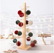81,3 cm großer Weihnachtsbaum-Ornament-P räsentationsständer aus Holz, traditionelles Holz, rustikaler Stainde-Weihnachtsbaumst nder für 16 Ornamente (Braun, 81,3 cm)