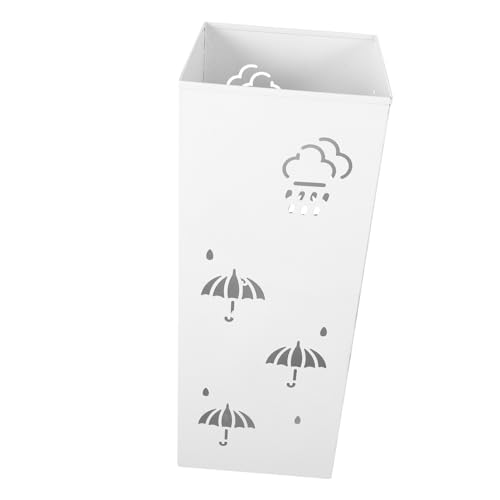 Garneck Moderner Metall Regenschirmständer Weiß Kompakter Organizer für Eingangsbereich Robustes Korrosionsbeständiges Material Platzsparendes Design Geeignet für Lange und Kurze Schirme