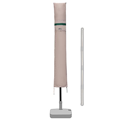 Sekey Sonnenschirm Schutzhülle mit Stab, Abdeckhauben für Ø 300 cm Gartenschirm mit Belüftungsöffnungen, Abdeckung für Marktschirm / Balkonschirm, 100% Polyester, wasserdicht, Khaki