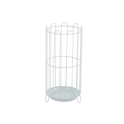 WUNMSKZR Schirmständer, schwarzer Schirmhalter aus rundem Metallgeflecht, Metallstockständer für Spazierstöcke, Gehstock, Eingangsbereich, Homeoffice, Schirmaufbewahrung (Farbe: Weiß, Größe: 55 cm)