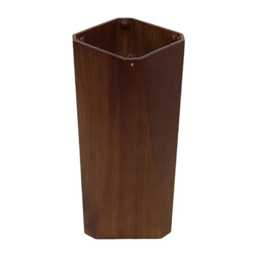 Kuntesetty Schirmständer aus massivem Holz, multifunktionaler Halter und Mülleimer für den Eingangsbereich, Braun