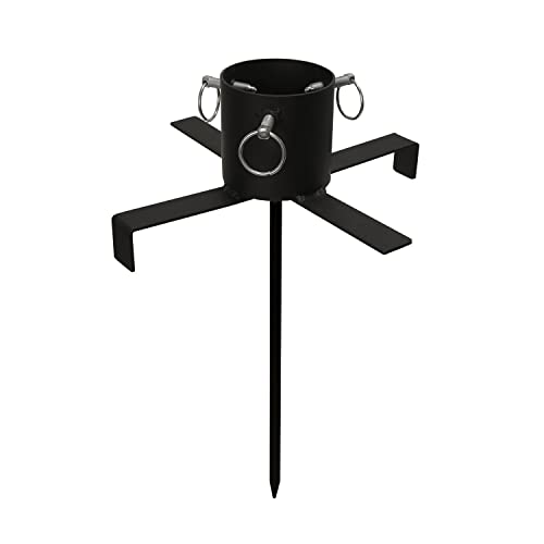 MARELIDA Baumständer aus Eisen mit Erdspieß - Stammdurchmesser 3-9cm - Baumhöhe bis 2,5m - f. Außen - schwarz