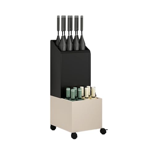 Schirmständer aus Metall mit großem Fassungsvermögen, mit Rollen, ideal für kommerzielle Dekoration, Hotelempfänge und Geschäftseingänge, Farbe 2, 32 x 25 x 60 cm