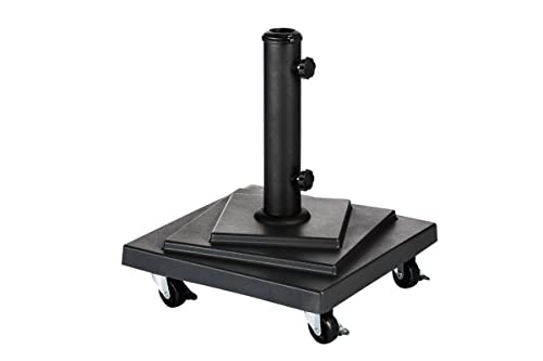 Hespéride - Quadratischer Sonnenschirmständer mit Rädern Schwarz - 15 kg - Schwarz