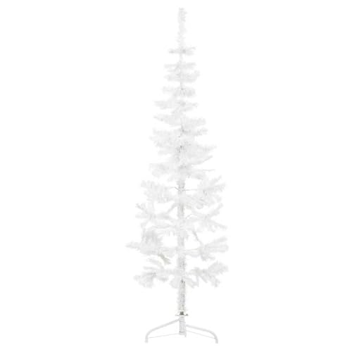 Home Garden, schmaler künstlicher halber Weihnachtsbaum mit Ständer, weiß, 180 cm