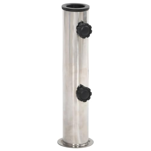 vidaXL Sonnenschirmständer, Schirmständer für Ø38/48mm Mast, Schirmhalter für Sonnenschirm, Sonnenschirmhalter Sonnenschirmfuß, Silbern Edelstahl
