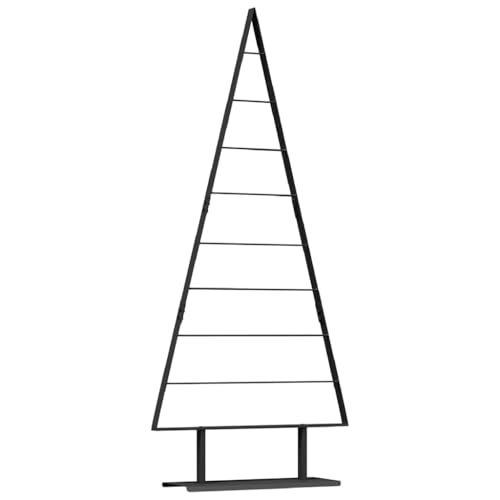 vidaXL Metall Weihnachtsbaum mit Ständer Schwarz 180 cm Stahl, Wohnzimmer, Metallbaum, minimalistischer Stil, Moderne Weihnachten, dekorative Festtag, zeitgemäße Stahl-Dekoration