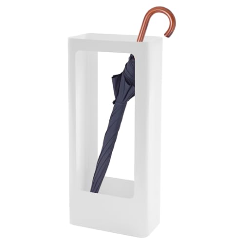 Regenschirmständer, modern, minimalistisch, rechteckig, für bis zu 20 Regenschirme, 24 x 14 x 52 cm (weiß)