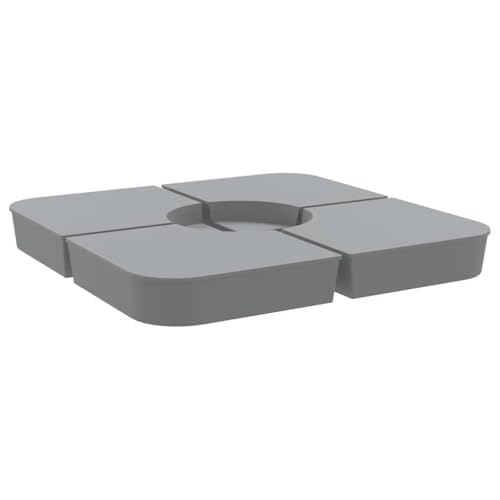 vidaXL 4-TLG. Kreuzfuß-Schirmständer- Set 100 kg PP, Sonnenschirmständer, Sonnenschirmhalter, Ampelschirm-Ständer, Sonnenschirmfuß, Schirmständer