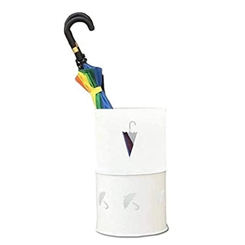 WUNMSKZR Schirmständer, Regenschirm 2-stufig Schirmständer mit Tropfschale Schirmständer Eisen Schirmständer Home Office Aufbewahrung Schirmeimer Schirmständer Schirmorganizer/Weiß/30 * 50 cm