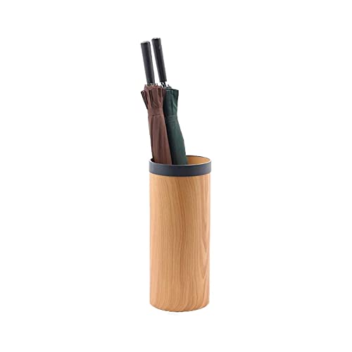 CochOn Schirmständer aus Holz im Vintage-Stil, Schlichtes Design, Schirm-Aufbewahrungseimer , runder Stockhalter für Zuhause, Büro, Eingangsbereich und Haustür, Höhe 45 cm
