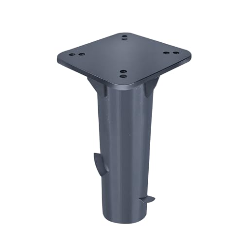 AufuN 1 Stück Metall Bodenplatte Sonnenschirmständer für Sonnenschirme, Ampelschirm, Universal Bodenhülse, Robust Bodenanker- einfache Montage (Grau)