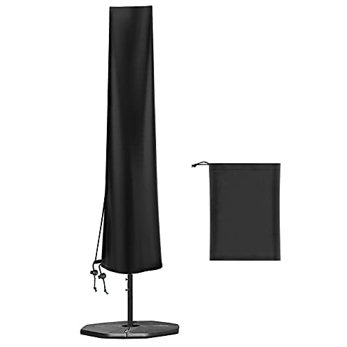 Raweao 4m Sonnenschirm Schutzhülle H190 x 30/50cm, Wasserdicht Winddichter Hülle fur Sonnenschirm 3m, Großer Schirm Abdeckung Abdeckhauben für Sonnenschirm/Gartenschirm