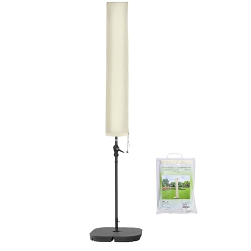 Oule GmbH Sonnenschirm Schutzhülle für Sonnenschirm bis ca. Ø200/300/400cm Premium Qualität aus hochwertigem 300GSM 600D Oxford Material Schutzhülle Sonnenschirm (Beige 135cm×20/25cm)