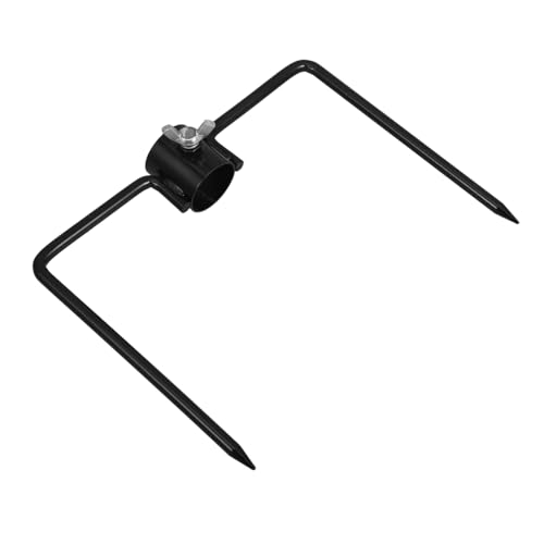 Toyvian Gartenboden im Freien fahnenstange Gartenstecker Garten zubehör Sonnenschirmständer für den Garten im Boden montierter Fahnenmasthalter Rotisserie-Fleischgabel Eisen Black