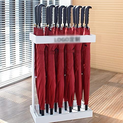 WUNMSKZR Schirmständer, Schirmständer Aus Metall Mit Haken Innenschirm Mit Abnehmbarer Tropfschale Moderner Schirmständer Für Den Eingangsbereich/Weiß/42 * 22 * 60Cm