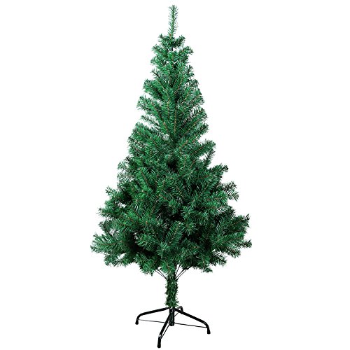 Gotoll Künstlicher Weihnachtsbaum 180 cm, Tannenbaum in grün, Christbaum mit Metallständer, schwer entflammbar