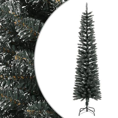 Künstlicher schmaler Weihnachtsbaum mit Ständer grün 180 cm PVC