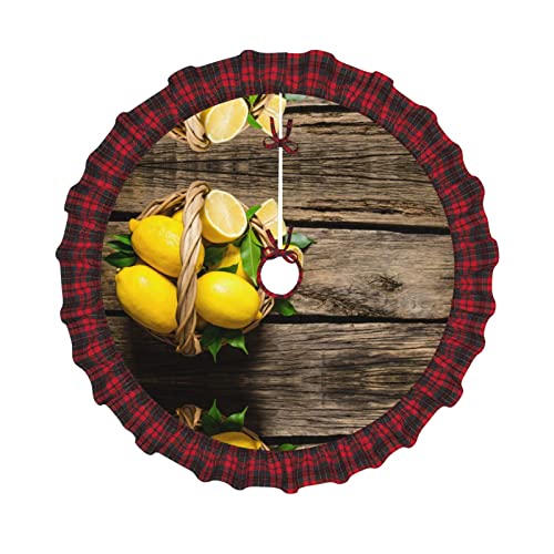 Ein Zitronen Weihnachten Plaid Baum, Dekoration, 91,4 cm Zoll Baum Kissen Dekoration, Perfekt für Winter Neujahr Dekoration