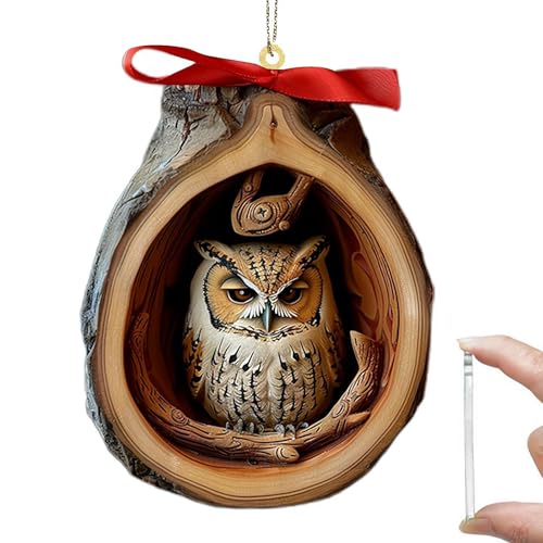 YUYQAQ Tier-Weihnachtsschmuck, Weihnachtsbaum, Tiermuster, 2D-Acryl-Ornament, 7,9 cm, Waldtierdekoration, saisonale Dekoration für Weihnachtsbaum, Decke, Weihnachtsdekoration, Andenken, Geschenke