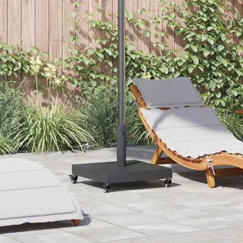 Teenpull Dunkelgrauer Schirmständer für draußen, 45x45x32 cm, pulverbeschichteter Stahl & Beton, wetterfest, Stabiler Stand für Garten, Terrasse