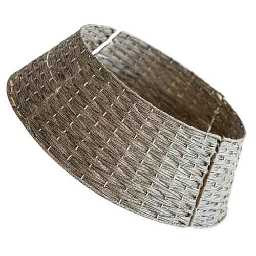 BAZEITFLOW Rustikaler Weihnachtsbaumkragen Baumrock aus Handgeflochtenem Korb Kleiner Grauer Baumständer Schmuck für Drinnen und Draußen