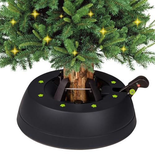 Kamai Stabiler Christbaumständer für Baumhöhe bis 2m, mit Einseiltechnik und Fußpedal, inkl. 2L Wassertank, Weihnachtsbaumständer mit Sicherheitssystem, Anthrazit