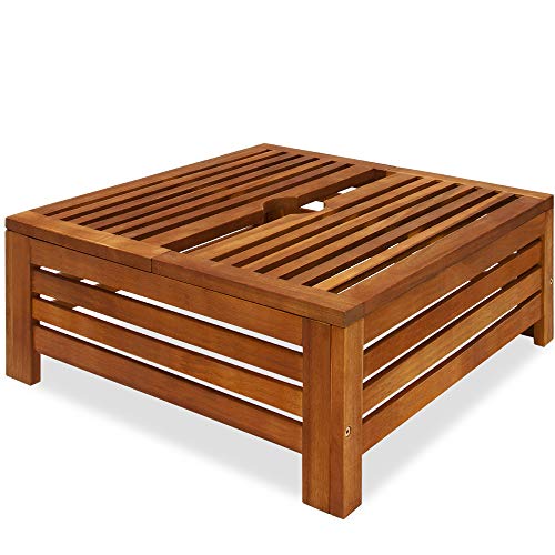 Deuba® Sonnenschirmständer Verkleidung FSC®-zertifiziertes Akazienholz Gartentisch Schirmständer Abdeckung Sonnenschirm Marktschirm Gartenschirm