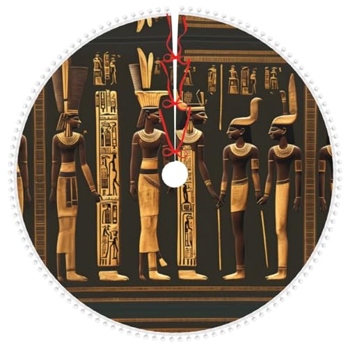 Weihnachtsbaumrock, Weihnachtsbaumrock, personalisierter Weihnachtsbaumrock, für Urlaubsparty Dekoration, antiker ägyptischer Hieroglyphendruck